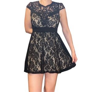 Windsor Black Lace Mini Dress